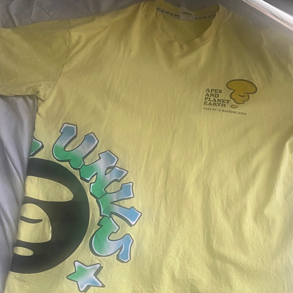 Bape Yellow Graphic Short Sleeve Tee